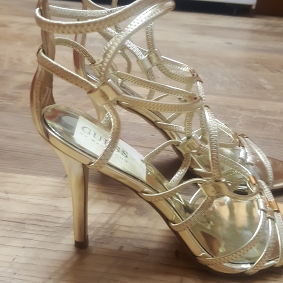 Guess by Marciano Shoes Nwot Gold Cleopatra Style Heels Guess by Marciano Shoes Nwot Gold Cleopatra Style Heels